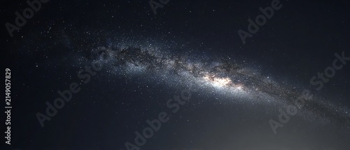 Mystical Milky Way Galaxy Shines Brightly in the Night Sky.