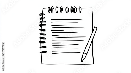 A blank spiral notebook with a pen resting on it, ideal for projects, brainstorming, or note-taking, Perfect for educational materials, stationery promotions, or creative workshops,
