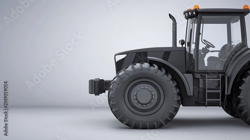 This image showcases a sleek, modern tractor with a prominent side view, suitable for agricultural or machinery-related projects, advertisements, and presentations,