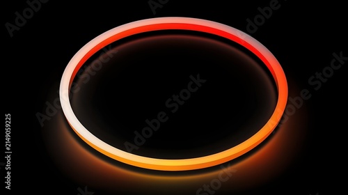 A glowing circular frame with a gradient from red to orange against a black background, suitable for use in design projects, digital art, or as a highlight element in presentations,