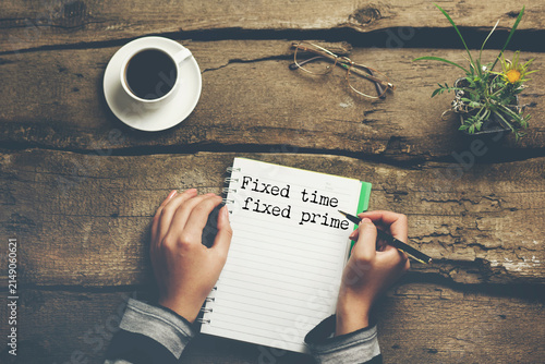 фотографія Concept of fixed time and fixed prime