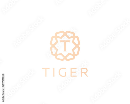 Luxury letter T ornament logo design. Elegant gold geometric initial logotype. Premium emblem for hotel, beauty, fashion and wealth management brands.