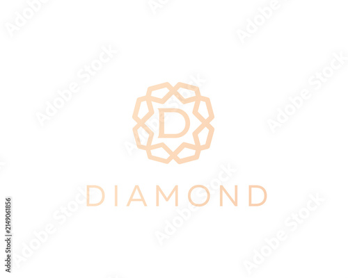 Luxury letter D ornament logo design. Elegant gold geometric initial logotype. Premium emblem for hotel, beauty, fashion and wealth management brands.