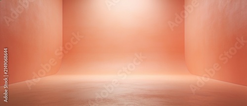 Minimalist gradient pink room with warm ambient lighting for modern interior design inspiration