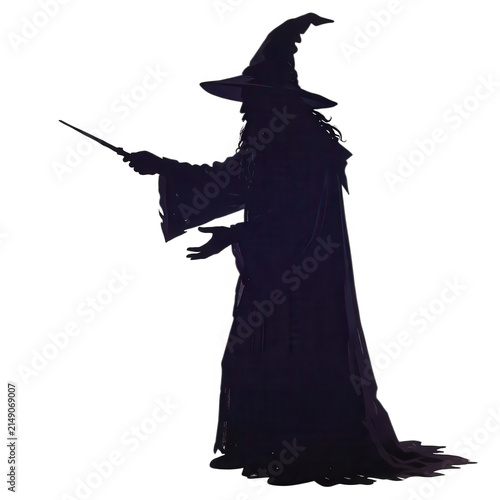 Witch Silhouette Casting Spell Transparent Background