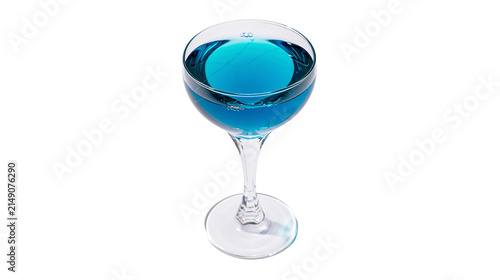 Blue liquid in elegant stemmed glass