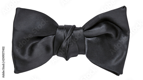 Cuadro en lienzo Satin black bow tie with knot detail