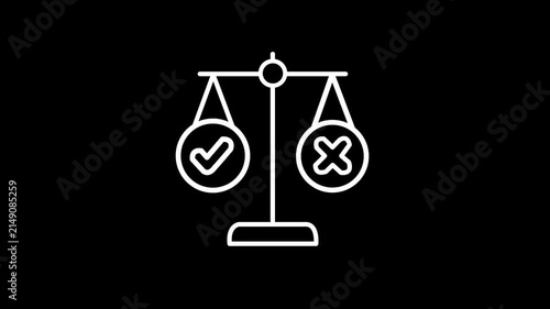 Balance Scale Check and X Mark Icon