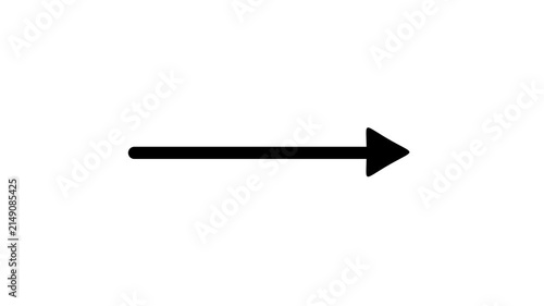 Arrow animation on transparent background, Indicator arrow animation on transparent background, Straight line animated arrow with alpha channel