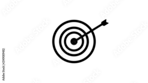 abstract Arrow hitting the center of target - success business concept. business goals achievement, target icon. Motion graphics of business circle arrow