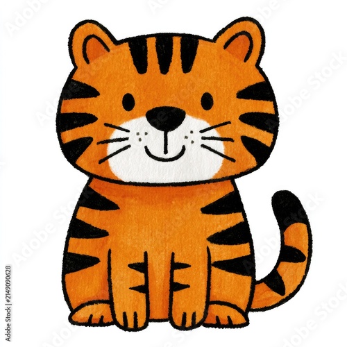 Cute tiger doodle illustration