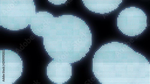 Background loop with Pixelate dot matrix with animation as led wall tile. Loop animation of multicolor bright abstract background.