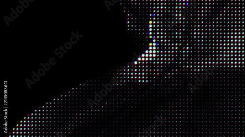 Background loop with Pixelate dot matrix with animation as led wall tile. Loop animation of multicolor bright abstract background.