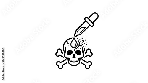 фотографія Skull and Crossbones with Dropper Icon - Danger, Poison, Toxicity Symbol