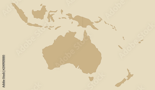 Konstfotografi Map of australia and oceania with surrounding islands