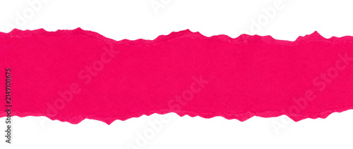 Torn pink paper banner isolated on transparent background