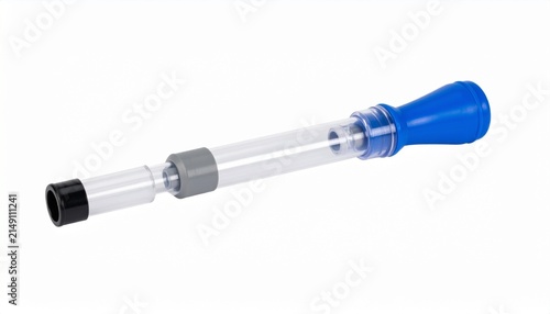 A plastic manual pump for vacuum therapy or medical suction device isolated on white background