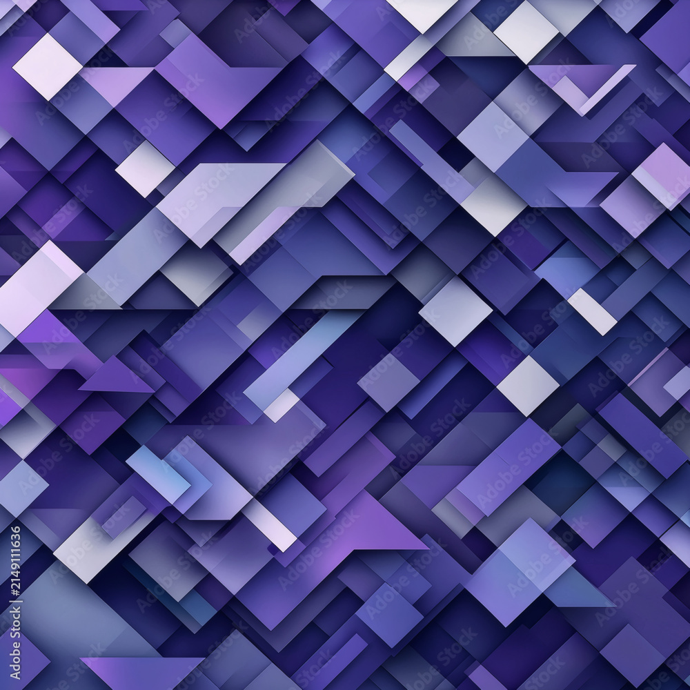 Obraz premium Abstract geometric pattern in shades of purple and blue with overlapping shapes and textures for creative backgrounds
