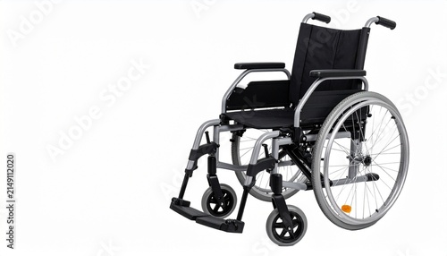 Modern manual wheelchair isolated on white background