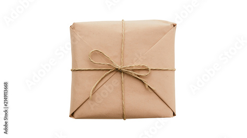 Картината върху платно Brown paper wrapped package tied with twine