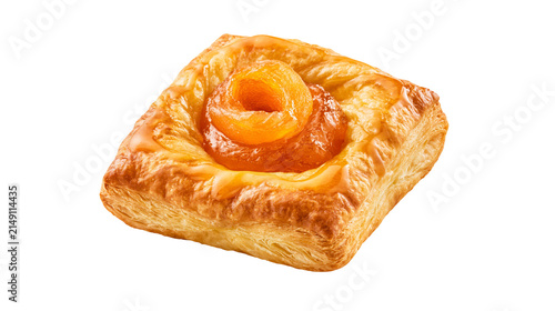 Obraz na plátně Square puff pastry danish with apricot filling