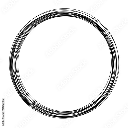 Circular Brush Stroke Abstract Design Isolated on White Background