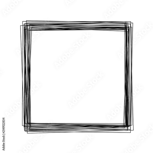 Hand-Drawn Square Frame - Textured Sketch Border Illustration
