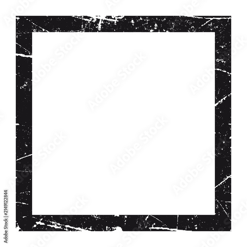 Distressed Square Frame with Grunge Texture - Vector Graphic Element
