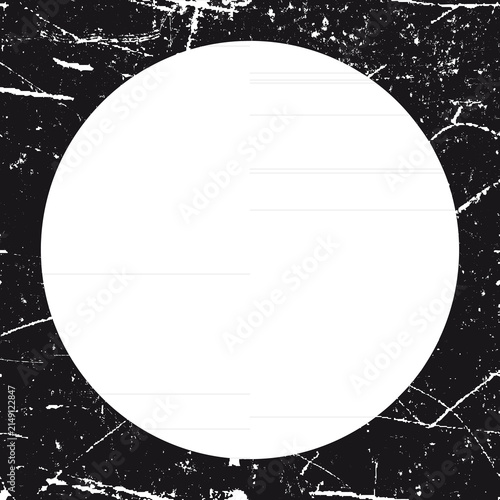 Grunge Circle Label with Lined Background for Text or Design Elements