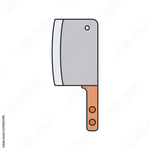 Cleaver. Flat design kitchen cleaver. Cooking tool element for food preparation illustration.