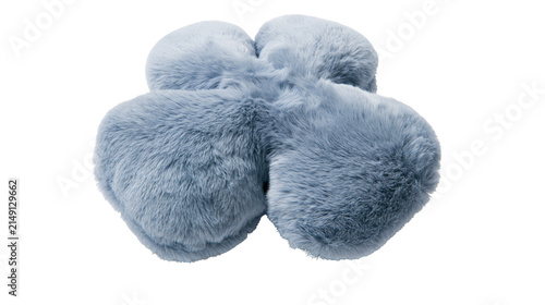 Bild auf Leinwand Fluffy blue earmuffs with four rounded lobes