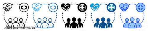 Public Health icon set multiple style
