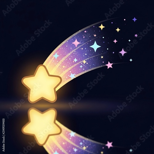 Celestial Cascade: A Dreamy Starfall Reflection