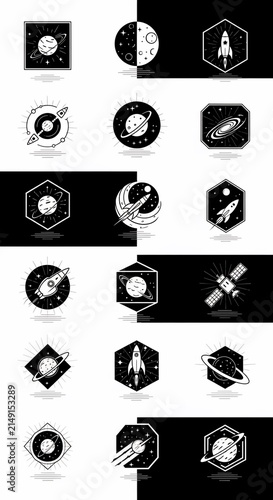 Cosmic Icons: A Celestial Symphony in Black and White