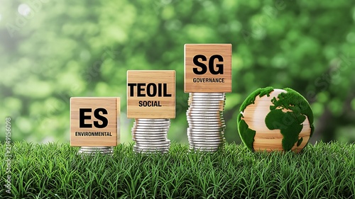 Environmental social governance ESG investment and sustainable finance concept