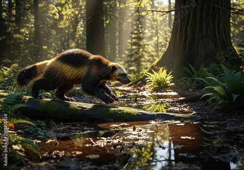 Sun-dappled Fjordling's Forest Path