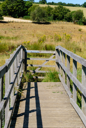 wooden bridge over the river