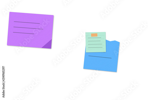 Colorful sticky notes with checklist items on purple and blue background