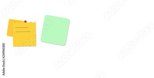 Colorful sticky notes on a clean workspace background