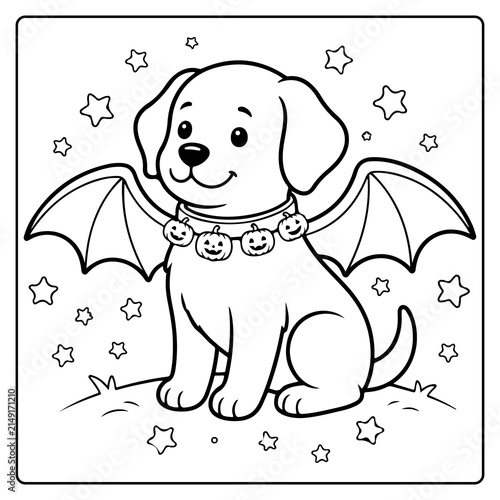 Cozy Fall Puppy Coloring Pages  