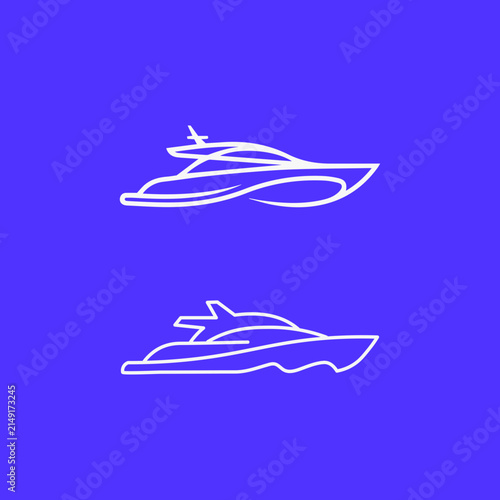 Luxury Yacht Line Art Vector