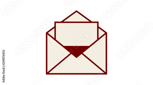 Open Envelope with Letter Inside, Isolated on Transparent Background