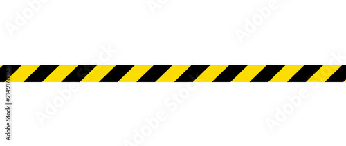 Black and yellow caution tape isolated on transparent background