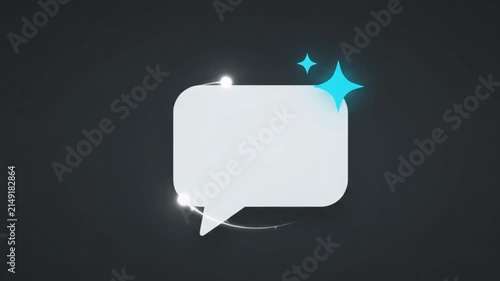 Conversational AI Speech Bubble with Sparkle Glow Seamless Loop