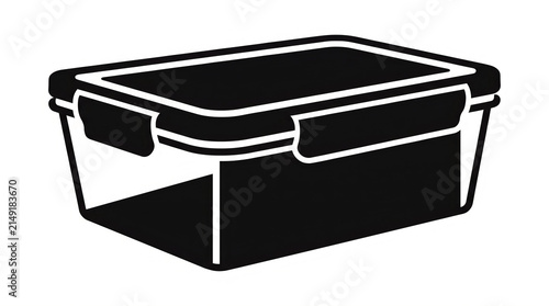 Plastic storage container silhouette icon