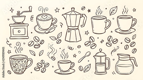 set of coffee cups