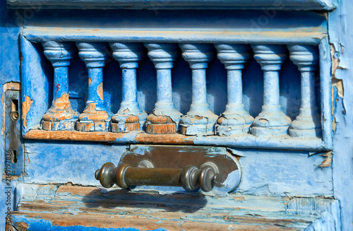  Fragment of the old wooden door at the streets of Limassol old town
