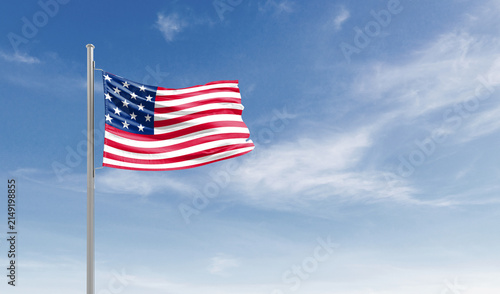 Quadro su tela United States national flag waving in the sky.