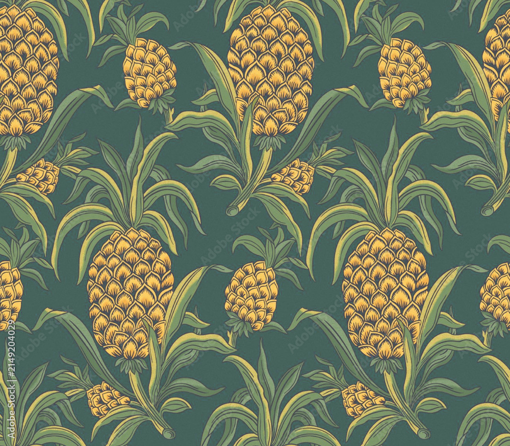 seamless pattern of pineapple