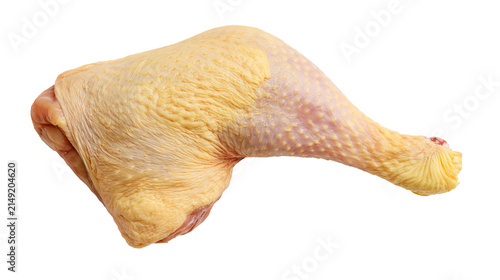 Raw chicken leg quarter with skin